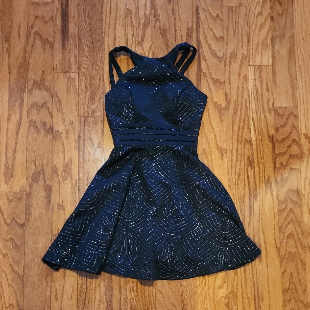 City Studio Black and Silver Kids Dress